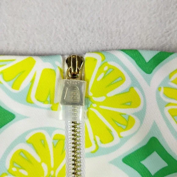 Sail to Sable Dress Womens Small Lemon Print Shift Sleeveless Zip‎ Back TXSP2042